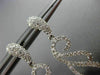 ESTATE LARGE 1.19CT ROUND DIAMOND 18KT WHITE GOLD 3D WAVE LEAF HANGING EARRINGS