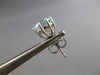 LARGE 2.18CT AAA AQUAMARINE 14KT WHITE GOLD ROUND SOLITAIRE STUD EARRINGS #28140