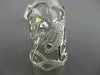 ESTATE EXTRA LARGE .79CT DIAMOND 18KT WHITE GOLD OPEN WEB LEAF FULL FINGER RING