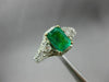 ESTATE 1.44CT DIAMOND & AAA EMERALD 14KT 2 TONE GOLD SQUARE HALO ENGAGEMENT RING