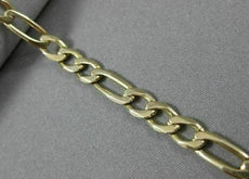 ESTATE WIDE 14KT YELLOW GOLD CLASSIC SOLID ITALIAN FIGARO WOMEN BRACELET #22862