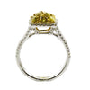 .73CT WHITE & FANCY YELLOW DIAMOND 18KT 2 TONE PEAR SHAPE & ROUND CLUSTER RING