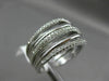 ESTATE .56CT ROUND DIAMOND 14KT WHITE GOLD 3D MULTI ROW CRISS CROSS LOVE RING