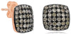 1.04CT CHOCOLATE FANCY DIAMOND 14KT ROSE GOLD CLASSIC PAVE SQUARE STUD EARRINGS