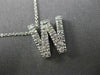 .38CT ROUND DIAMOND 14KT WHITE GOLD CLASSIC "W" INITIAL FLOATING PENDANT #18317