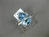 1.73CT DIAMOND & AAA BLUE TOPAZ 14K WHITE GOLD 3D TRILLION HALO CRISS CROSS RING