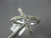 LARGE 1.10CT DIAMOND 14KT WHITE GOLD 3D CLASSIC CRISS CROSS X INFINITY LOVE RING