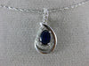 ESTATE .78CT DIAMOND & AAA SAPPHIRE 14K WHITE GOLD 3D OVAL INFINITY LOVE PENDANT