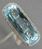 ESTATE LARGE 10.76CT DIAMOND & AAA BLUE TOPAZ 14KT WHITE GOLD 3D HALO FUN RING