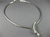 ESTATE 1.0CT DIAMOND 14KT WHITE GOLD 3D CLASSIC V SHAPED DROP NECKLACE #18873
