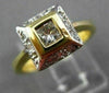 ESTATE .58CT DIAMOND 18KT WHITE & YELLOW GOLD PRINCESS CUT ENGAGEMENT RING #1273