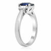 ESTATE 1.98CT DIAMOND & AAA SAPPHIRE PLATINUM CLASSICTHREE STONE ENGAGEMENT RING