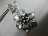 ESTATE LARGE .42CT ROUND DIAMOND 14KT BLACK GOLD 3D FLOWER LEAF HANGING EARRINGS