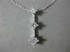 ESTATE LARGE .65CT DIAMOND 14K WHITE GOLD 3 STONE SQUARE FLOATING PENDANT #18527