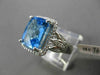 ESTATE 6.43CTW DIAMOND & AAA EXTRA FACET BLUE TOPAZ 14KT WHITE GOLD HALO RING