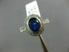 ESTATE 1.82CT DIAMOND & AAA SAPPHIRE 14K WHITE GOLD OVAL 3D HALO ENGAGEMENT RING
