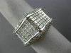 LARGE 3.25CT ROUND & PRINCESS DIAMOND 14K WHITE GOLD 3D PYRAMID ANNIVERSARY RING