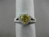 GIA 1.60CT WHITE & FANCY YELLOW DIAMOND 18KT 2 TONE GOLD 3D HALO ENGAGEMENT RING
