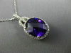 ESTATE LARGE 4.41CT DIAMOND & AAA AMETHYST 14KT WHITE GOLD HALO FLOATING PENDANT