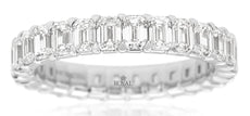 3.0CT DIAMOND 14KT WHITE GOLD EMERALD CUT SHARED PRONG ETERNITY ANNIVERSARY RING