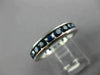 ESTATE 1.20CT AAA ROUND SAPPHIRE 14KT WHITE GOLD 3D CHANNEL ETERNITY RING #22442
