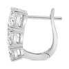 2.0CT DIAMOND 14K WHITE GOLD ROUND 3 STONE GRADUATING LEVERBACK HANGING EARRINGS