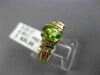 ESTATE 1.08CT ROUND DIAMOND & AAA OVAL PERIDOT 14KT YELLOW GOLD ENGAGEMENT RING