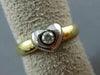 ESTATE .08CT DIAMOND 14K WHITE & YELLOW GOLD SOLITAIRE HEART PROMISE RING #21996