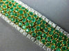 ESTATE LARGE 8.08CT DIAMOND & AAA EMERALD 18KT TWO TONE GOLD 3D TENNIS BRACELET