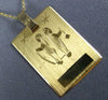 ESTATE 14KT YELLOW GOLD ADAM & EVE HAND ETCHED ENGRAVABLE SQUARE PENDANT #25051