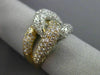 ESTATE LARGE 4.54CT DIAMOND 14KT WHITE & YELLOW GOLD 3D LOVE KNOT INFINITY RING