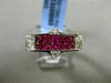 ESTATE 1.82CT DIAMOND & AAA RUBY 18KT WHITE GOLD 3D MULTI SHAPE PYRAMID RING