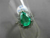 ESTATE 2.69CT ROUND DIAMOND & AAA EMERALD PLATINUM CLASSIC HALO ENGAGEMENT RING