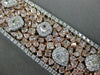 ESTATE EXTRA LARGE 42.16CT WHITE & PINK DIAMOND 18K 2 TONE GOLD CLUSTER BRACELET