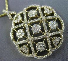 EFFY LARGE 3.0CT DIAMOND 14KT YELLOW GOLD OPEN FILIGREE FLOWER FLOATING PENDANT