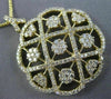 EFFY LARGE 3.0CT DIAMOND 14KT YELLOW GOLD OPEN FILIGREE FLOWER FLOATING PENDANT