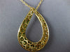 LARGE 4.81CT DIAMOND & AAA TSAVORITE 18K YELLOW GOLD MULTI ROW TEAR DROP PENDANT