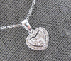 ESTATE .28CT DIAMOND 14KT WHITE GOLD 3D CLUSTER INVISIBLE HEART FLOATING PENDANT