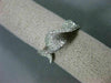 ESTATE 1.01CT DIAMOND 14KT WHITE GOLD 3D MULTI ROW WAVE SWIRL ANNIVERSARY RING