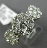 ESTATE LARGE 2.01CT DIAMOND 18K WHITE GOLD CLUSTER PAST PRESENT FUTURE LOVE RING
