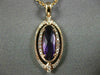 ESTATE 1.15CT DIAMOND & AAA AMETHYST 14KT ROSE GOLD 3D OVAL FILIGREE PENDANT