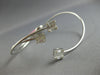 WIDE .77CT DIAMOND 18KT WHITE GOLD ROUND & BAGUETTE FLEXIBLE FUN BANGLE BRACELET