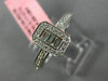ESTATE .71CT ROUND & BAGUETTE DIAMOND 18K WHITE GOLD 3D OCTAGON PROMISE RING