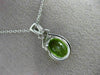 ESTATE 2.79CT DIAMOND & AAA PERIDOT 14KT WHITE GOLD 3D BOW OVAL FLOATING PENDANT