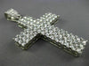 ESTATE MASSIVE 15CT ROUND DIAMOND PLATINUM HANDCRAFTED MULTI ROW CROSS PENDANT
