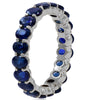 ESTATE 4.38CT AAA SAPPHIRE 18K WHITE GOLD OVAL ETERNITY WEDDING ANNIVERSARY RING