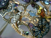 ESTATE LARGE 9.26CT MULTI COLOR DIAMOND & AAA GEM 14K GOLD AQUATIC FLOWER BANGLE