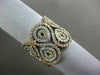 ESTATE MASSIVE 2.36CT DIAMOND 18K TRI COLOR GOLD 3D MULTI ROW SEMI ETERNITY RING