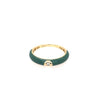 ESTATE .03CT DIAMOND & GREEN ENAMEL 18KT YELLOW GOLD SOLITAIRE ETOILE FUN RING