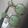 ESTATE LARGE .97CT DIAMOND & GREEN AGATE 14KT YELLOW GOLD HALO CLIP ON EARRINGS